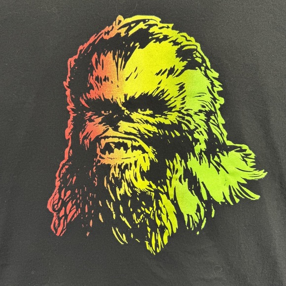 Star Wars Chewbacca Shirt Mens XL Black Rasta Graphic Tee T-Shirt Cotton‎ - Picture 4 of 8